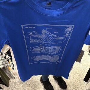 New Balance Men’s Graphic Tee — Blue with White Print